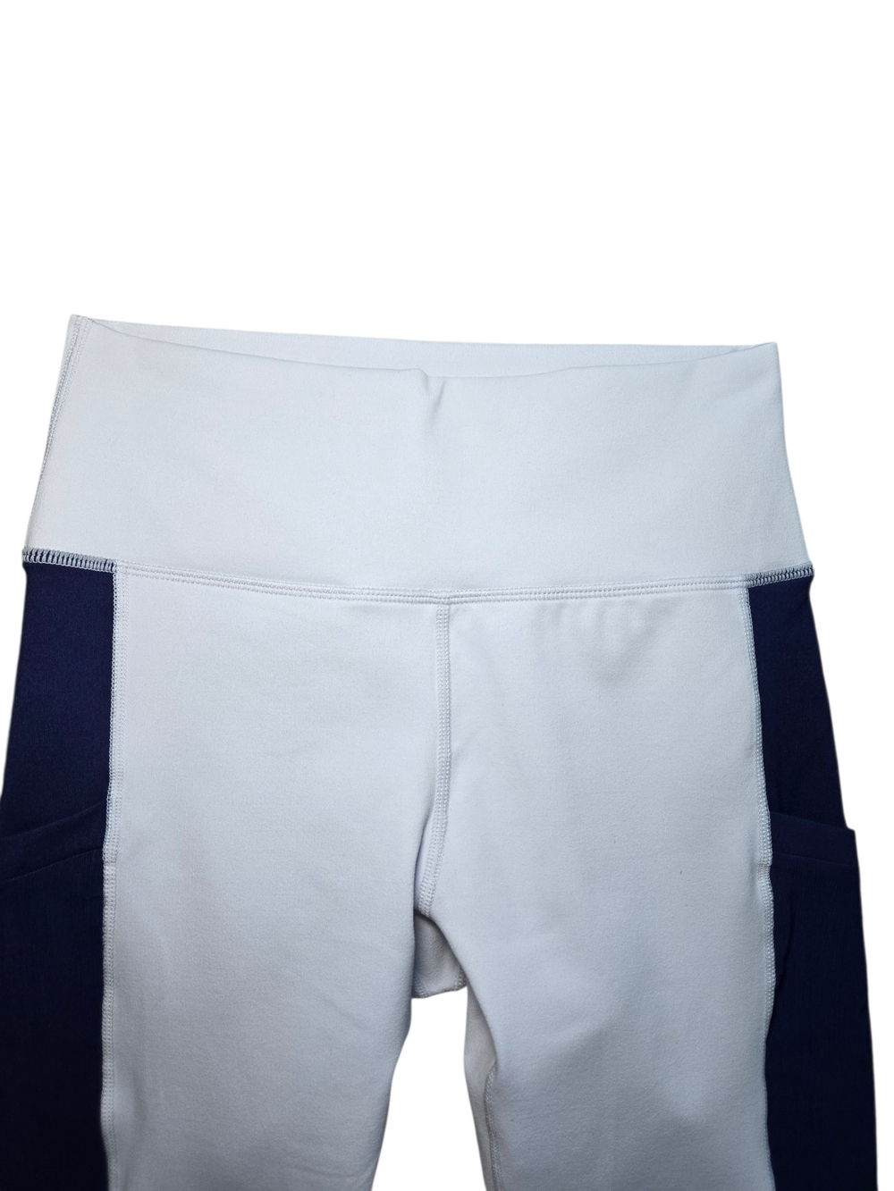 Fabletics White Leggings with Navy Side Panels - Picture 4 of 11